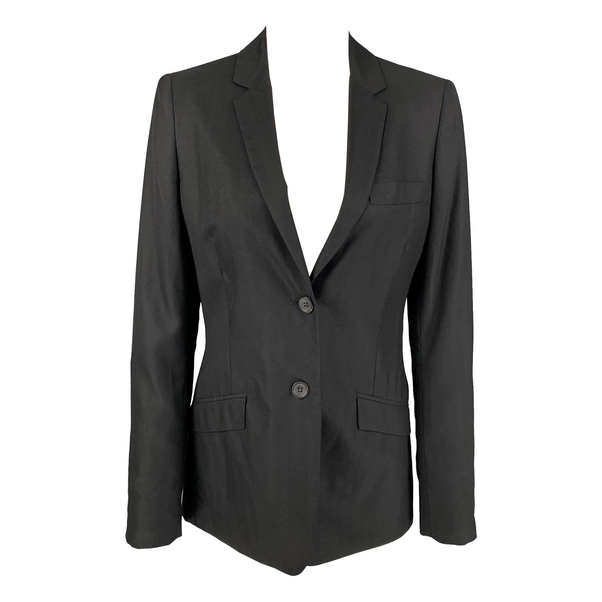 CALVIN KLEIN COLLECTION - Blazer en cachemire et soie noir, taille 6