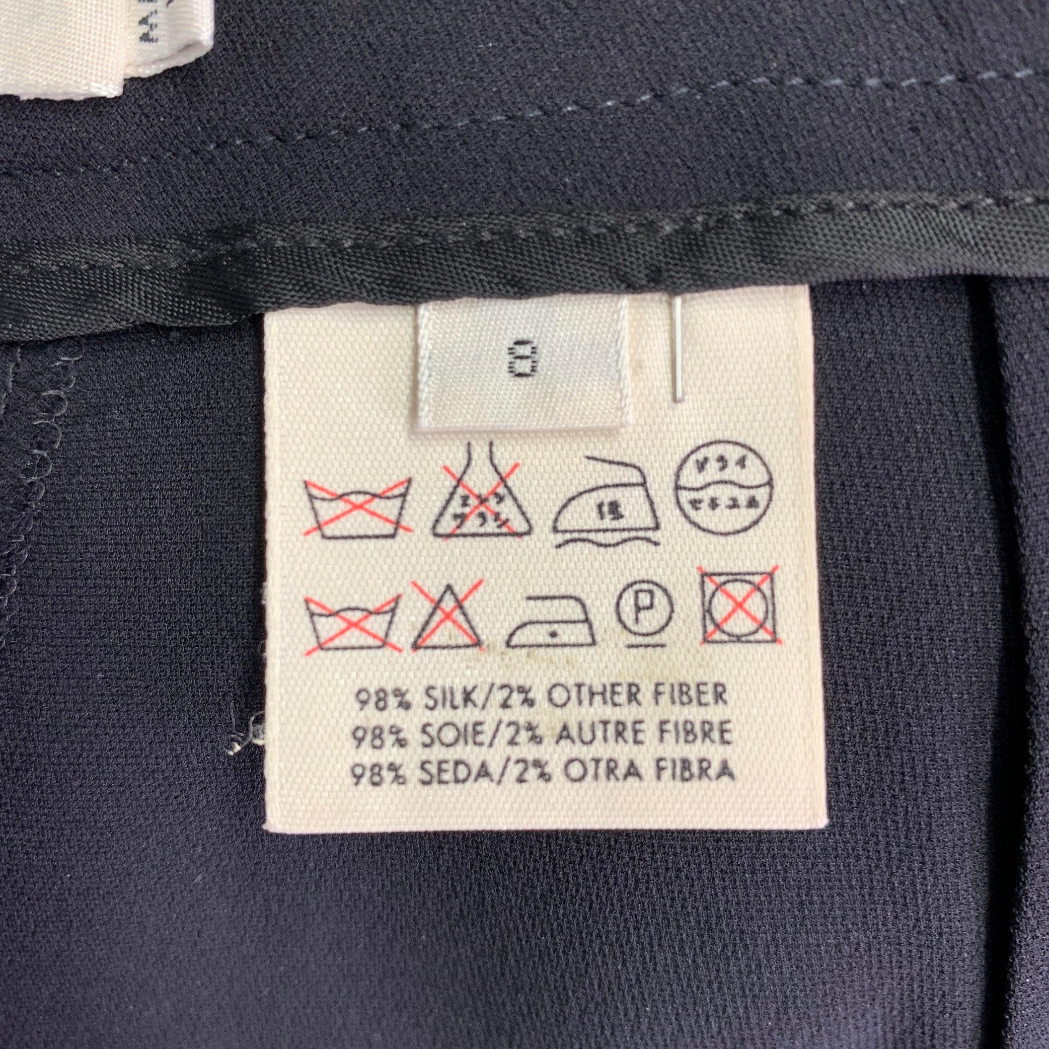De las mujeres CALVIN KLEIN COLLECTION Talla 8 Pantalones de vestir de pierna ancha de mezcla de seda negra