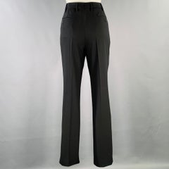 CALVIN KLEIN COLLECTION Size 8 Black Wool Wide Leg Dress Pants
