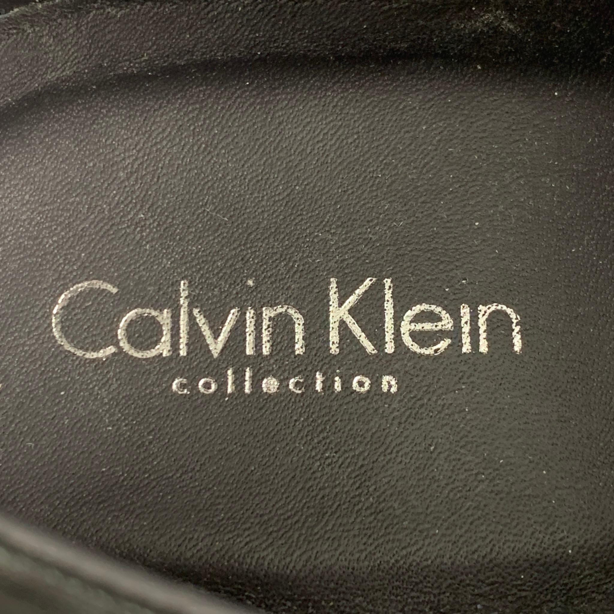 CALVIN KLEIN COLLECTION Size 9 Black Leather Double Monk Strap Loafers 3