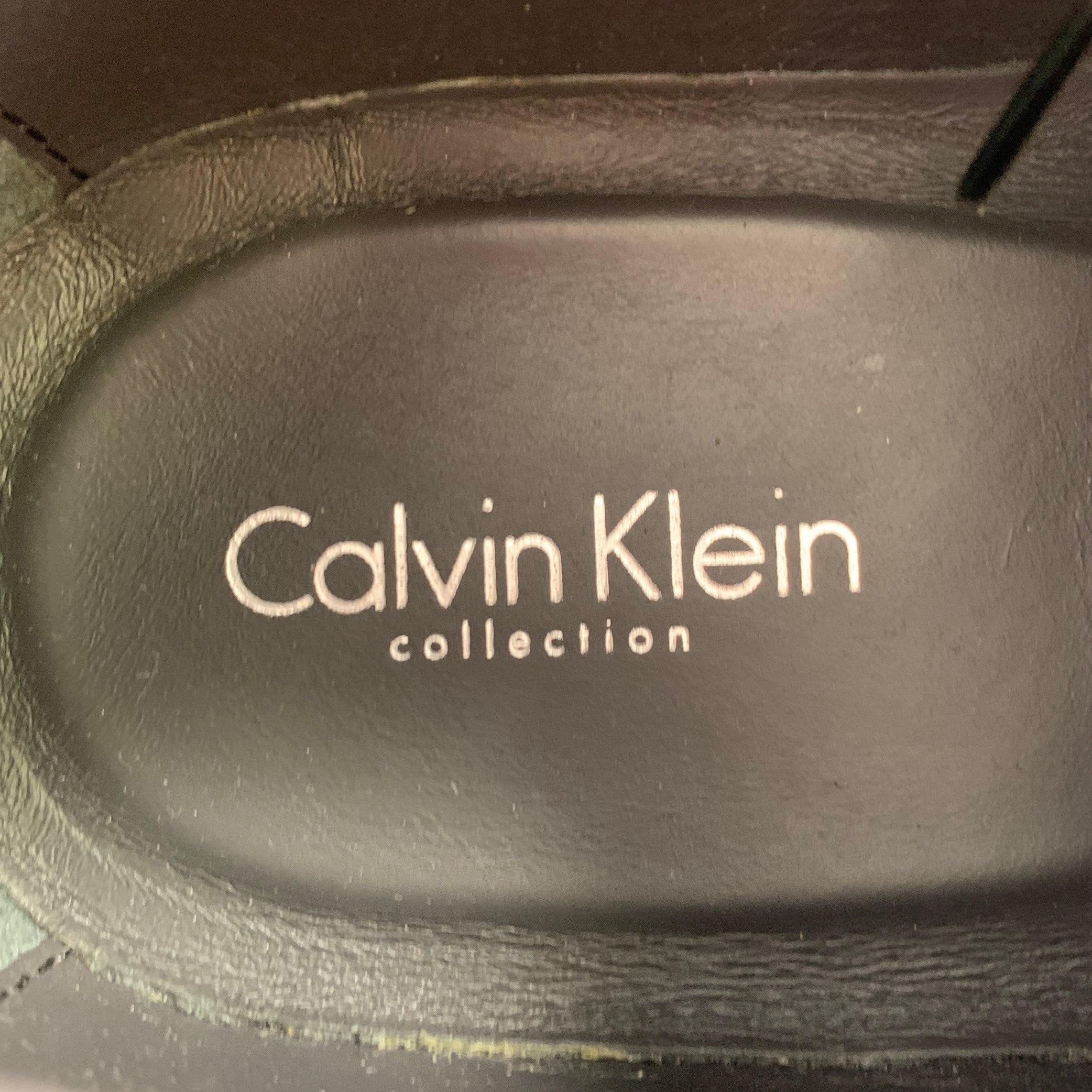 CALVIN KLEIN COLLECTION Size 9 Grey Leather Lace-Up Shoes For Sale 3