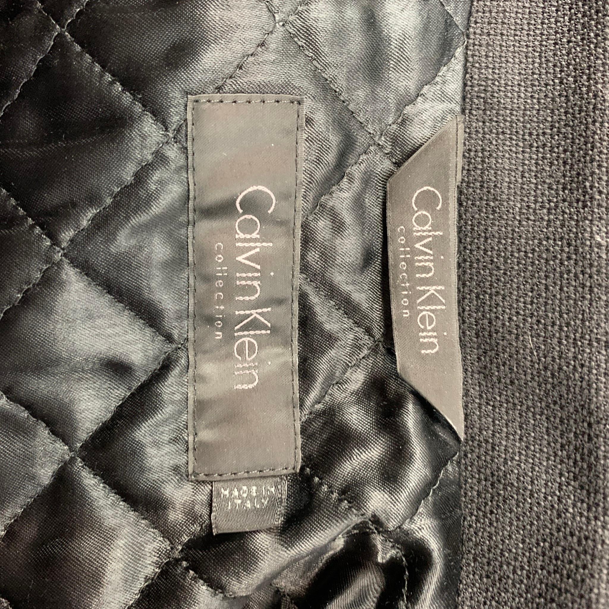 CALVIN KLEIN COLLECTION Size M Black & Beige Mixed Fabrics Jacket 4