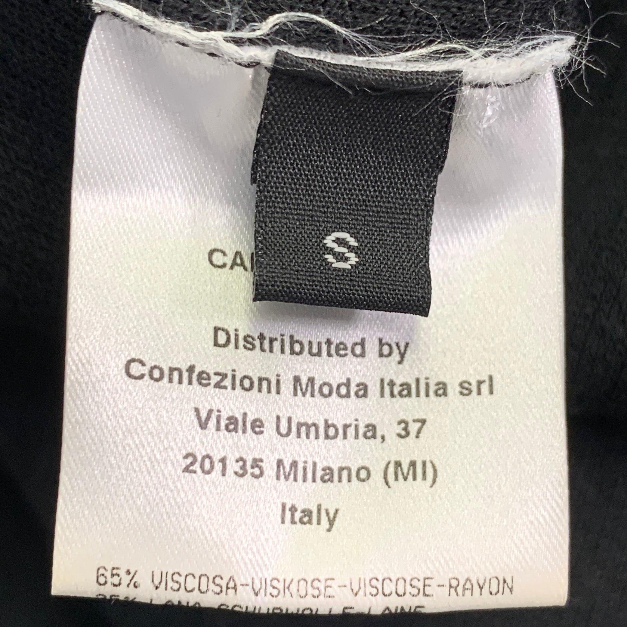 CALVIN KLEIN COLLECTION Size S Black Knit Viscose Virgin Wool T-shirt For Sale 3