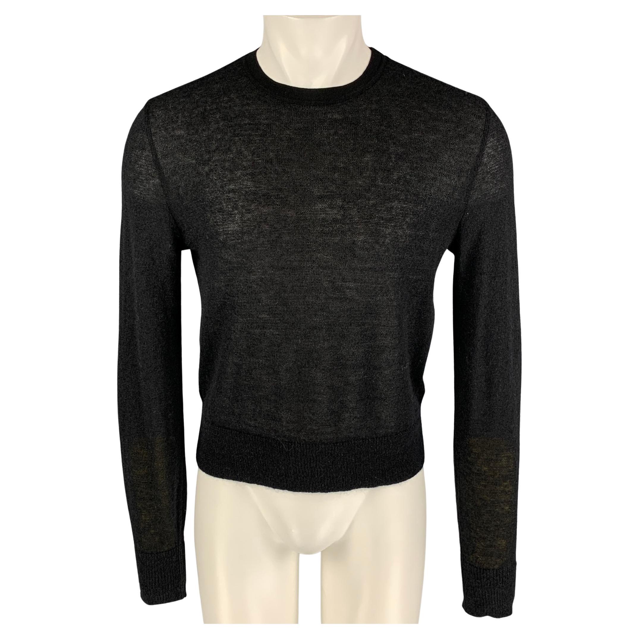 CALVIN KLEIN COLLECTION Size S Black Mohair Blend Crew-Neck Pullover For  Sale at 1stDibs