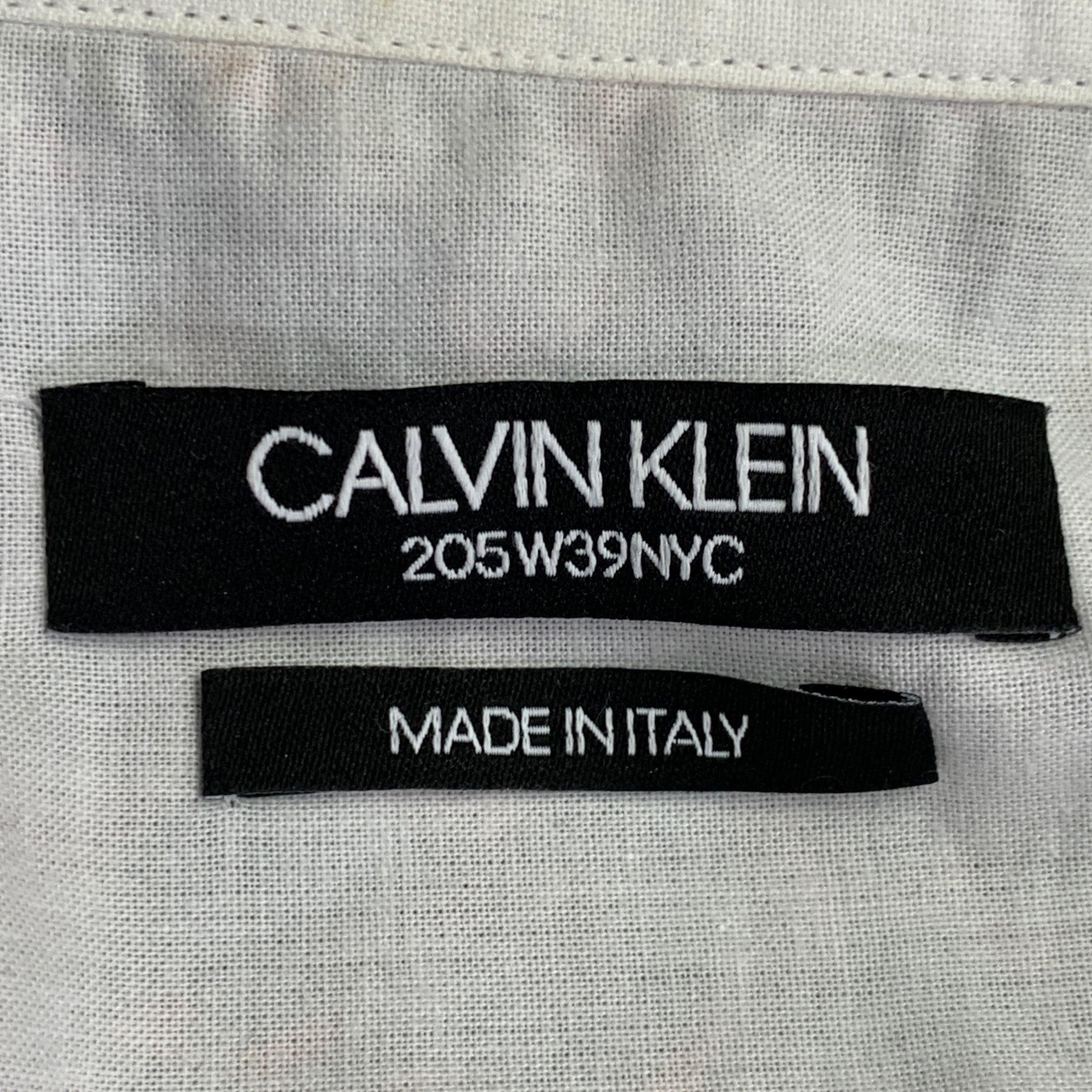 CALVIN KLEIN COLLECTION Talla S Camisa de manga larga de algodón con bandana de parches multicolor en venta 1