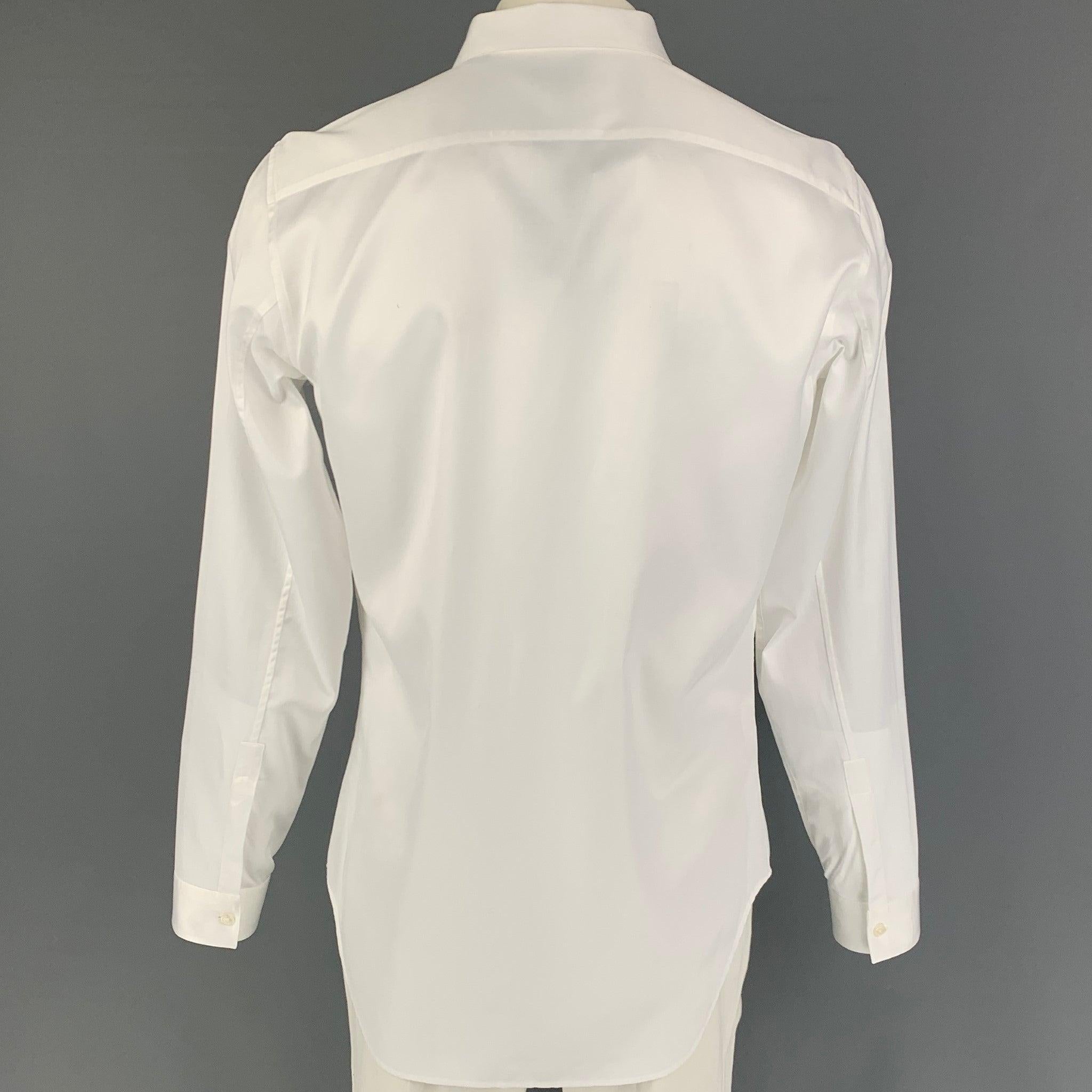 Men's CALVIN KLEIN COLLECTION Size XL White Cotton Long Sleeve Shirt