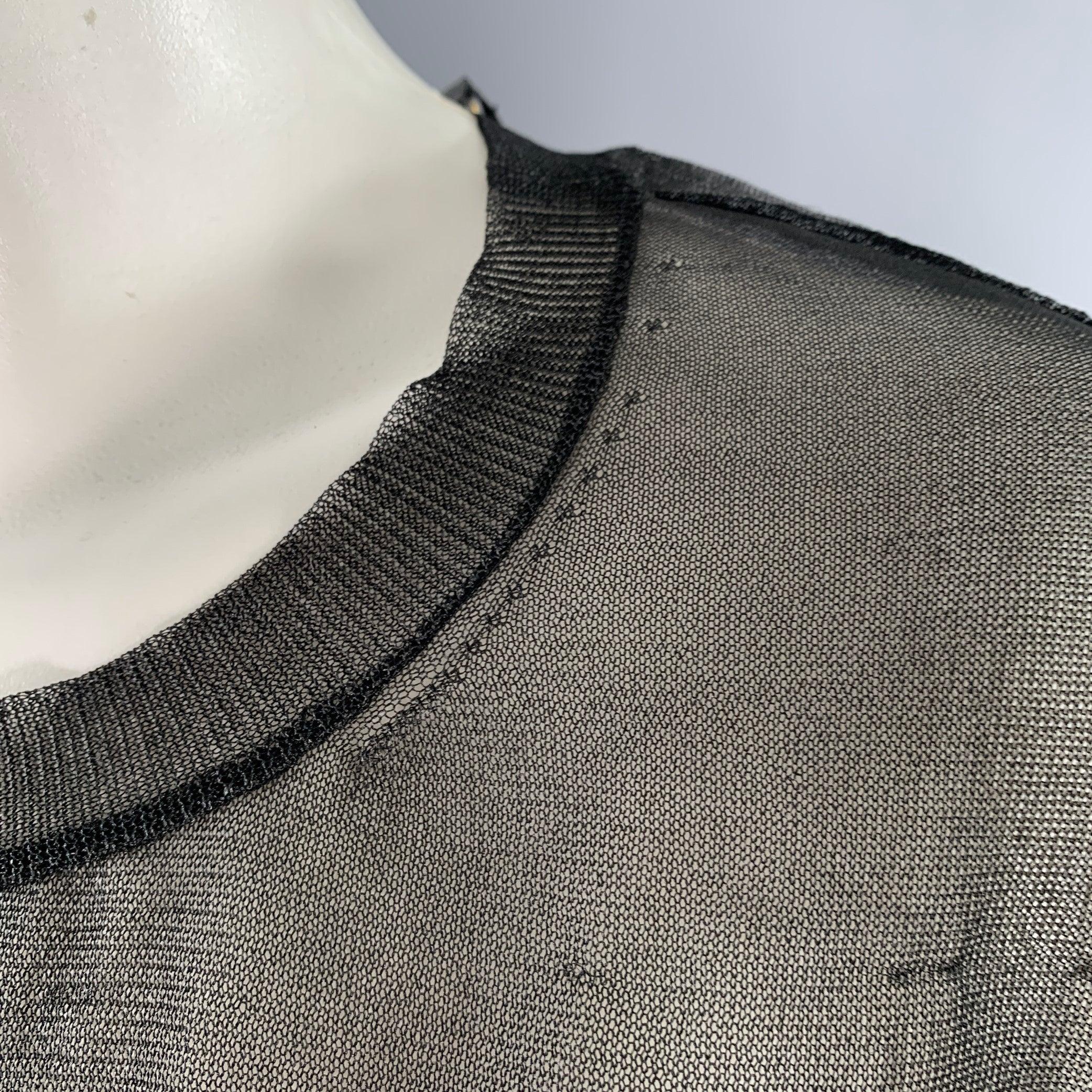 CALVIN KLEIN COLLECTION Size XS Wilson Black Mesh T-Shirt Dress For Sale 8