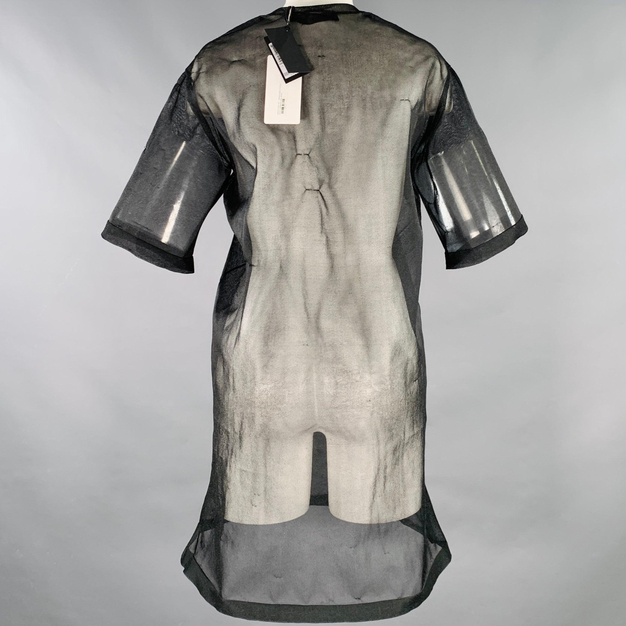 Women's CALVIN KLEIN COLLECTION Size XS Wilson Black Mesh T-Shirt Dress For Sale