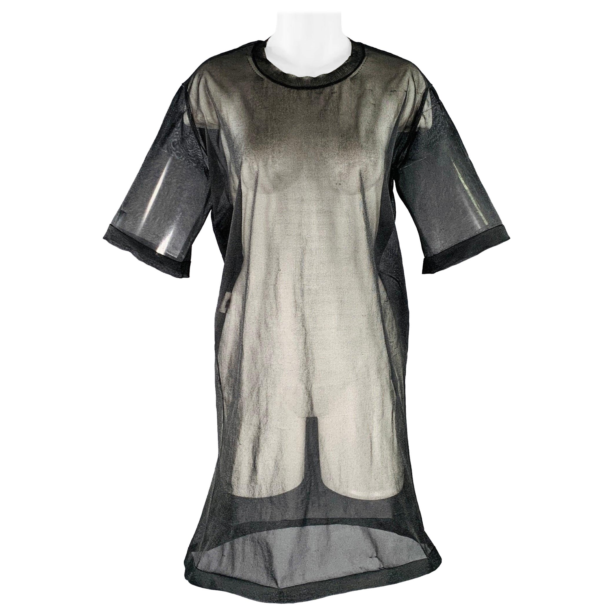 CALVIN KLEIN COLLECTION Size XS Wilson Black Mesh T-Shirt Dress