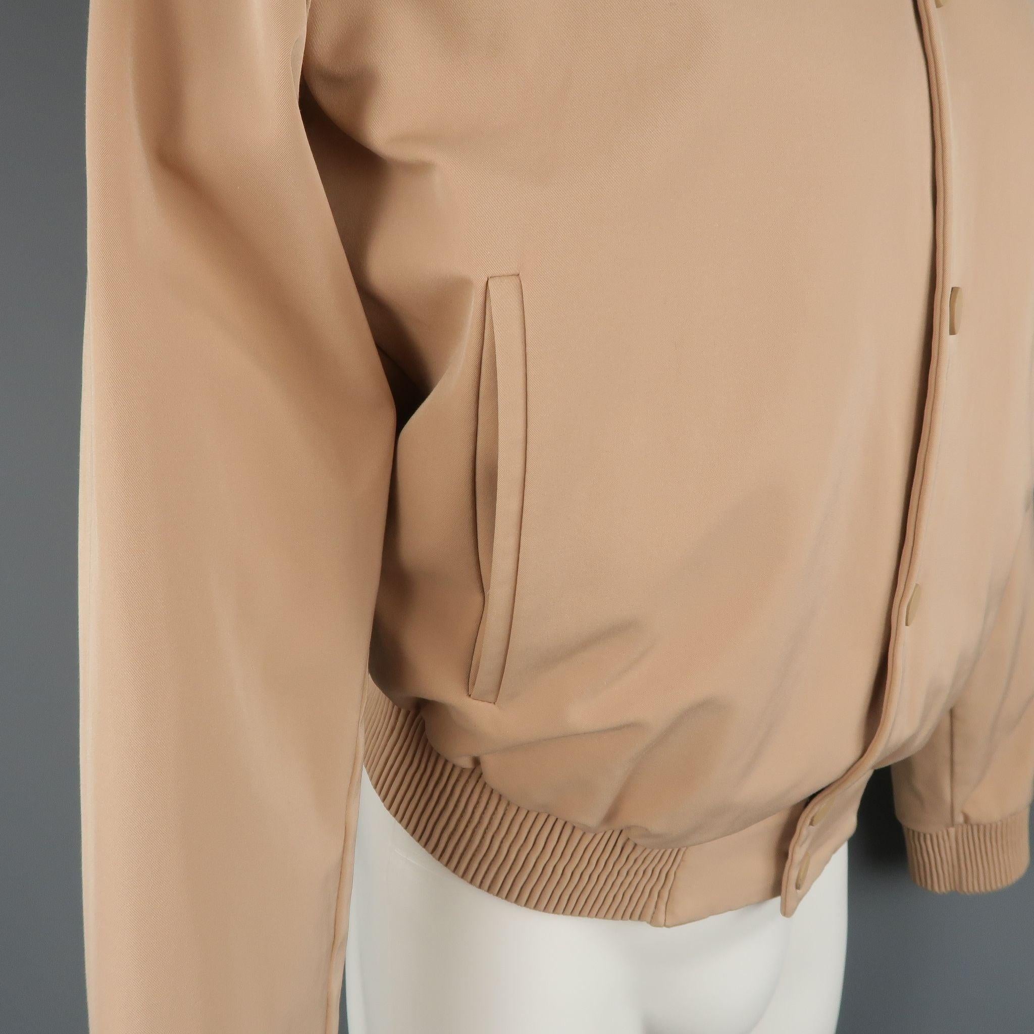 CALVIN KLEIN COLLECTION Spring 2015 Runway 38 Blush Nude Tan Bomber Jacket For Sale 1