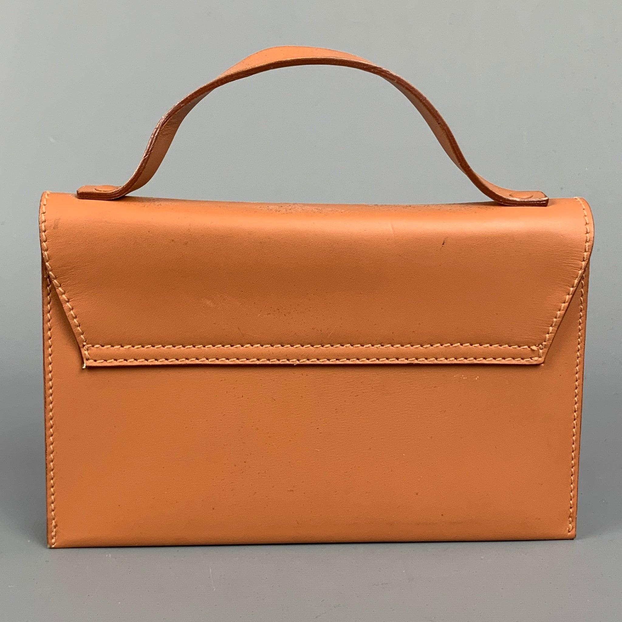 Men's CALVIN KLEIN COLLECTION Tan Leather Rectangle Mini Bag