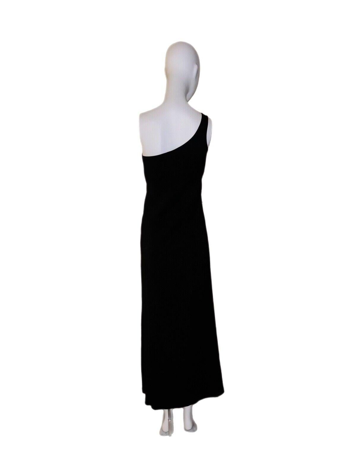 Nero Calvin Klein Collection Abito da sera monospalla nero vintage Maxi Dress in vendita