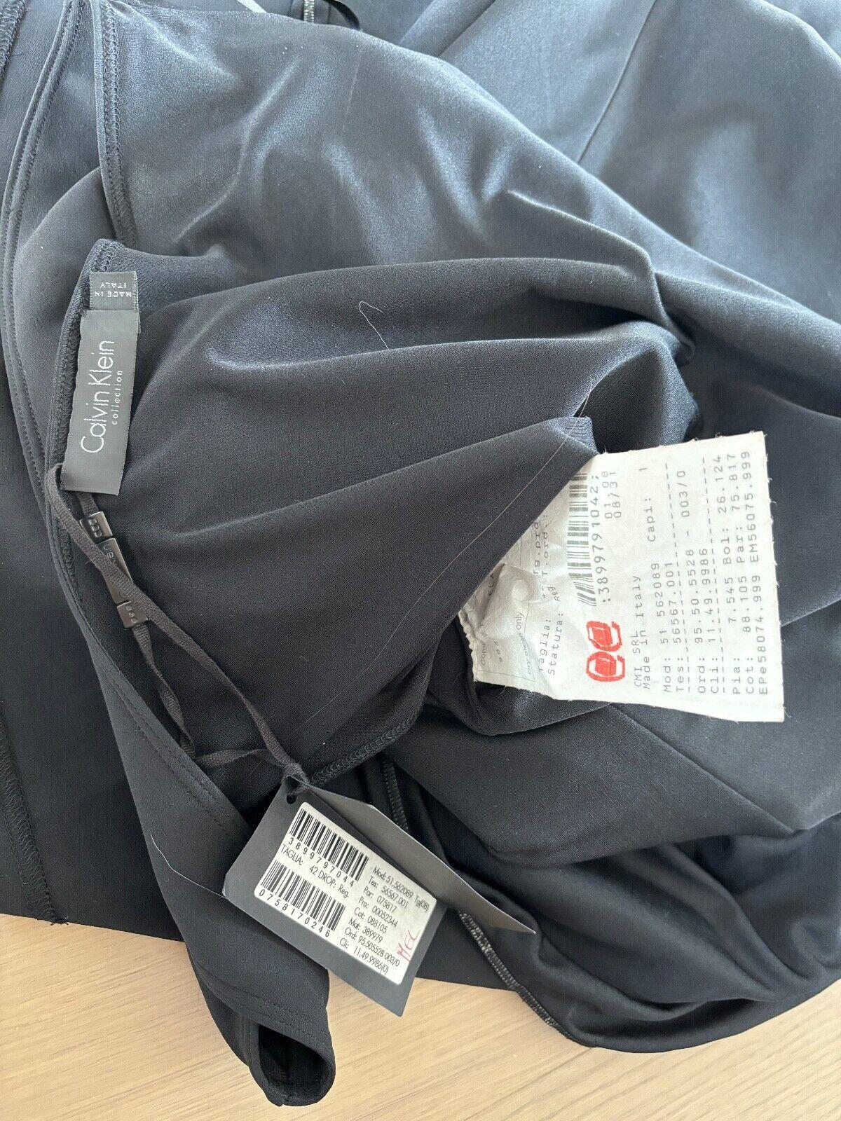 Calvin Klein Collection Abito da sera monospalla nero vintage Maxi Dress In condizioni ottime in vendita a Leonardo, NJ