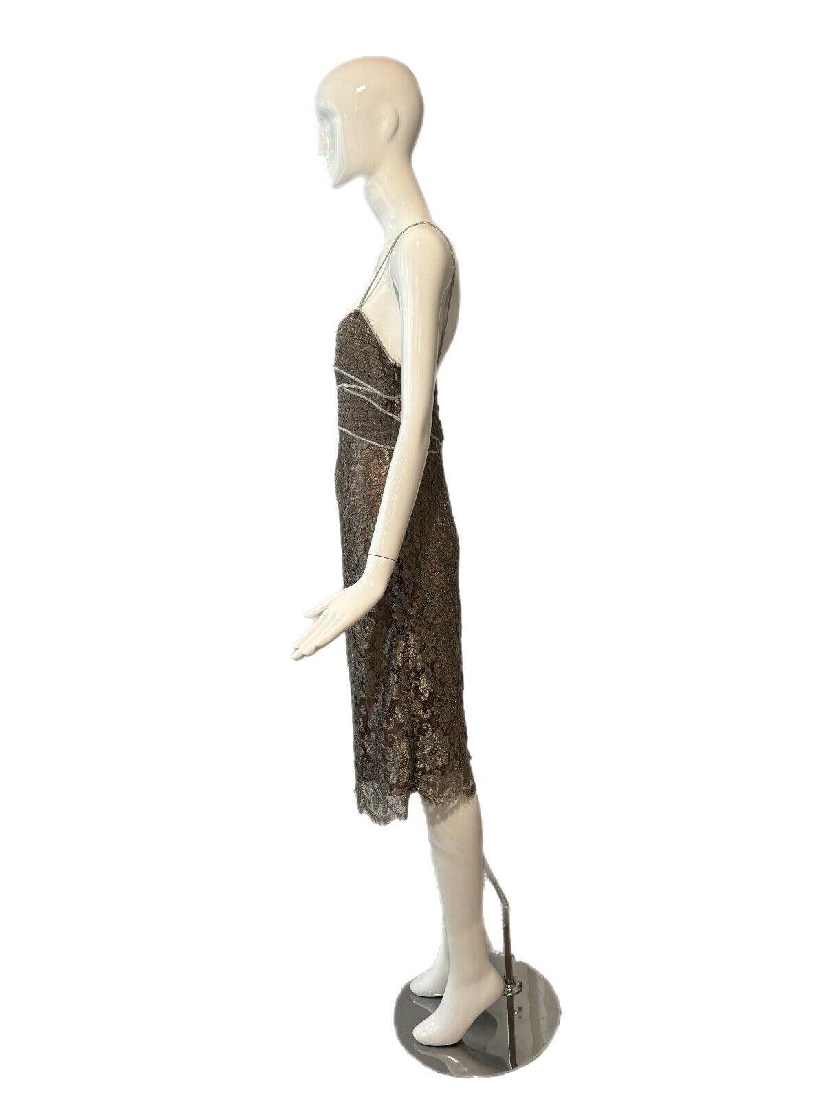 Women's CALVIN KLEIN COLLECTION Vintage Lace Dress with Silk Oversized Shawl Wrap Scarf