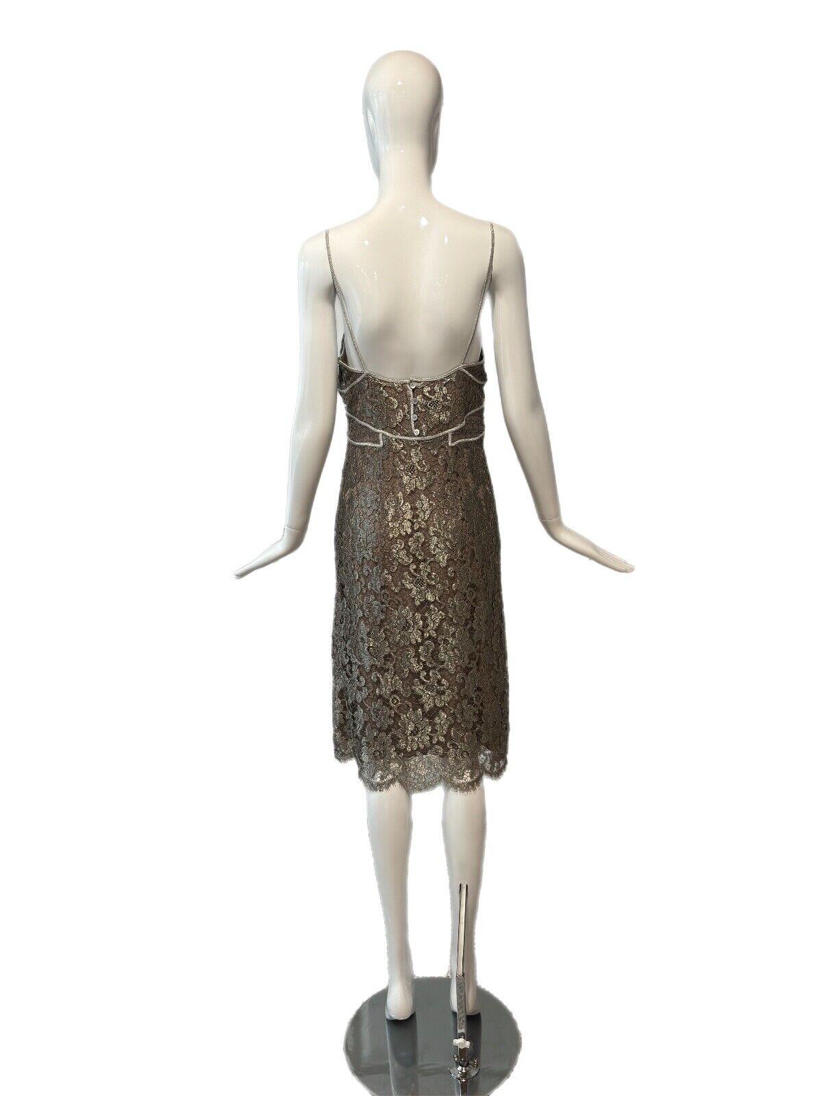 CALVIN KLEIN COLLECTION Vintage Lace Dress with Silk Oversized Shawl Wrap Scarf 1