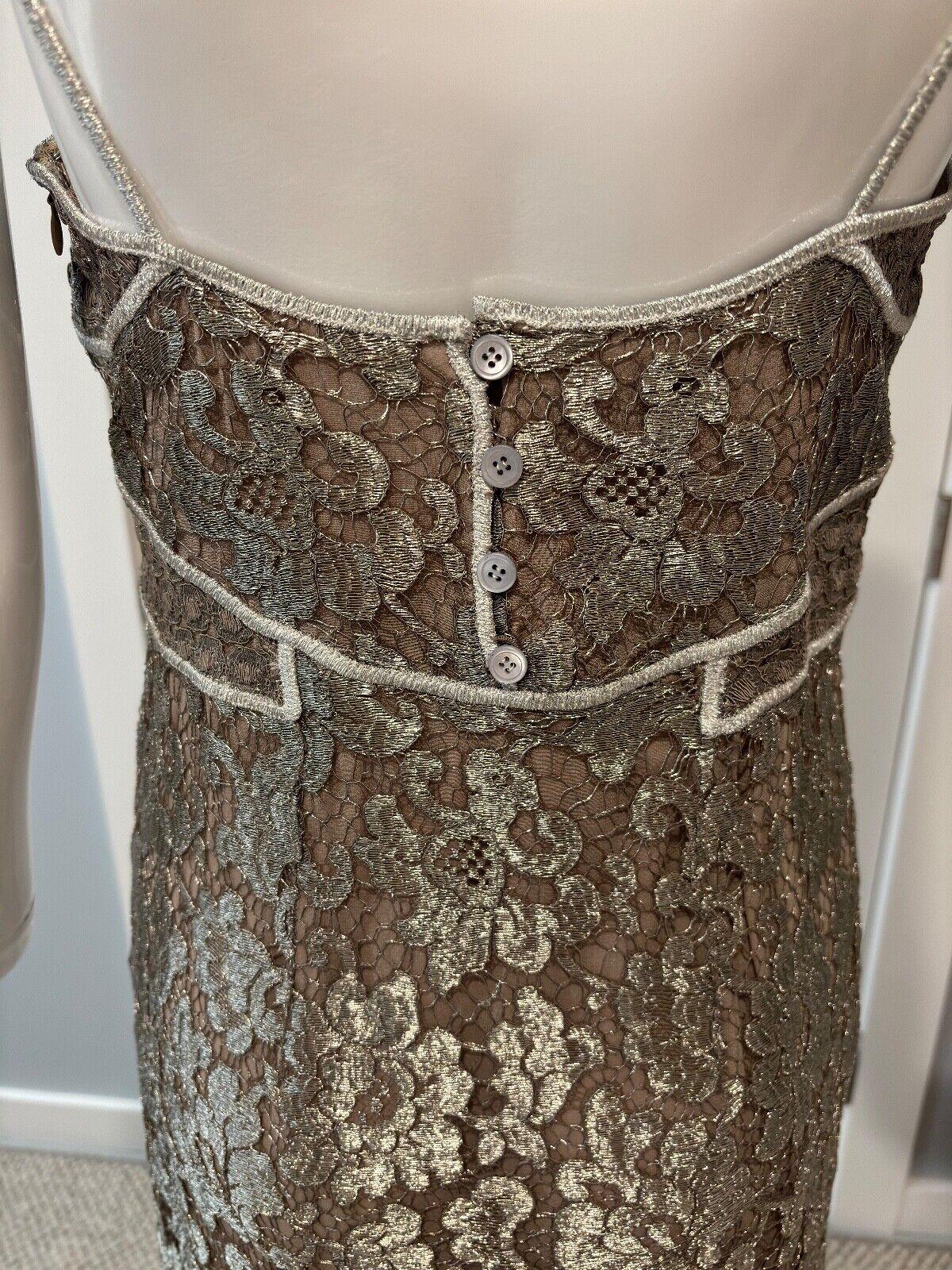 CALVIN KLEIN COLLECTION Vintage Lace Dress with Silk Oversized Shawl Wrap Scarf 4