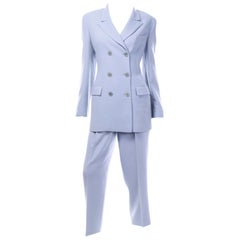 Calvin Klein Collection Vintage Periwinkle Blue Suit Jacket & High Rise Pants