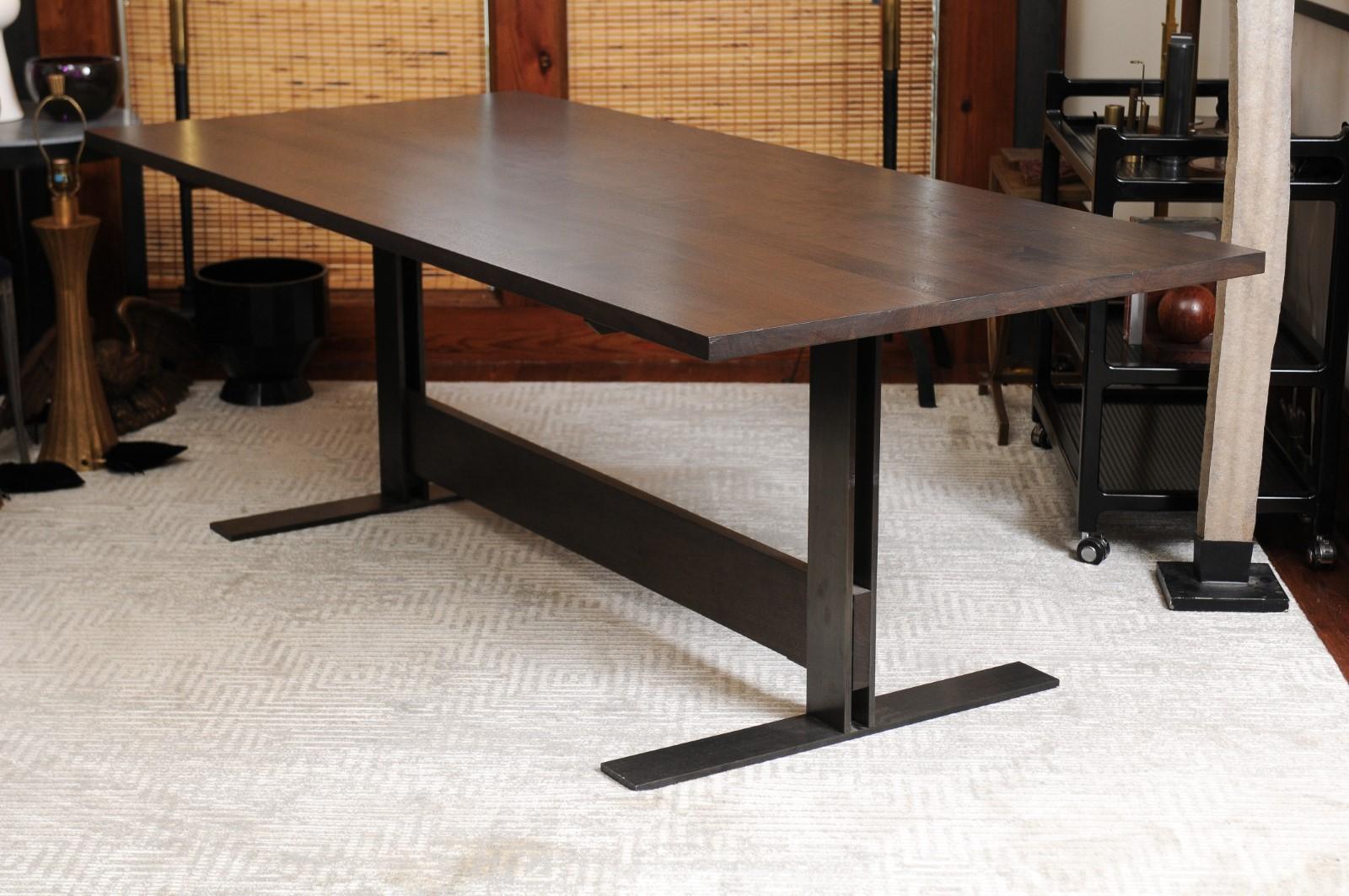 Calvin Klein Curator Collection Trestle Base Dining Table For Sale 3