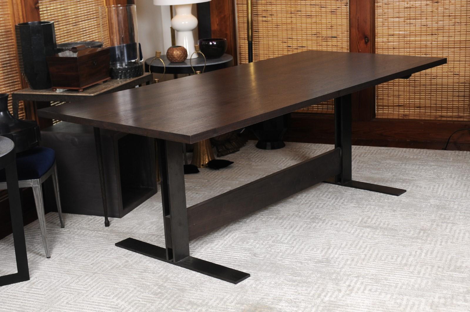 Calvin Klein Curator Collection Trestle Base Dining Table For Sale 1
