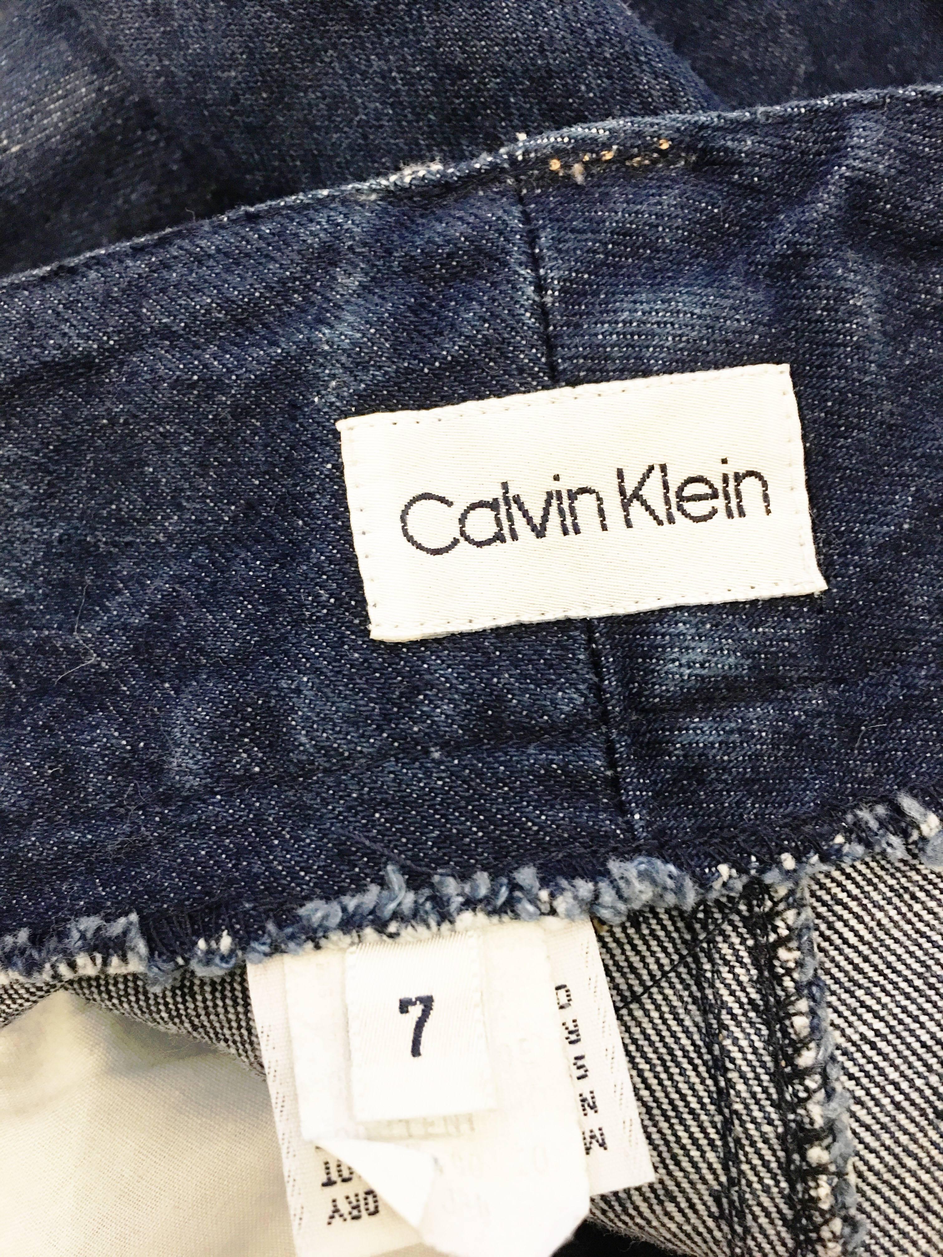 Calvin Klein Denim Pencil Skirt For Sale 3