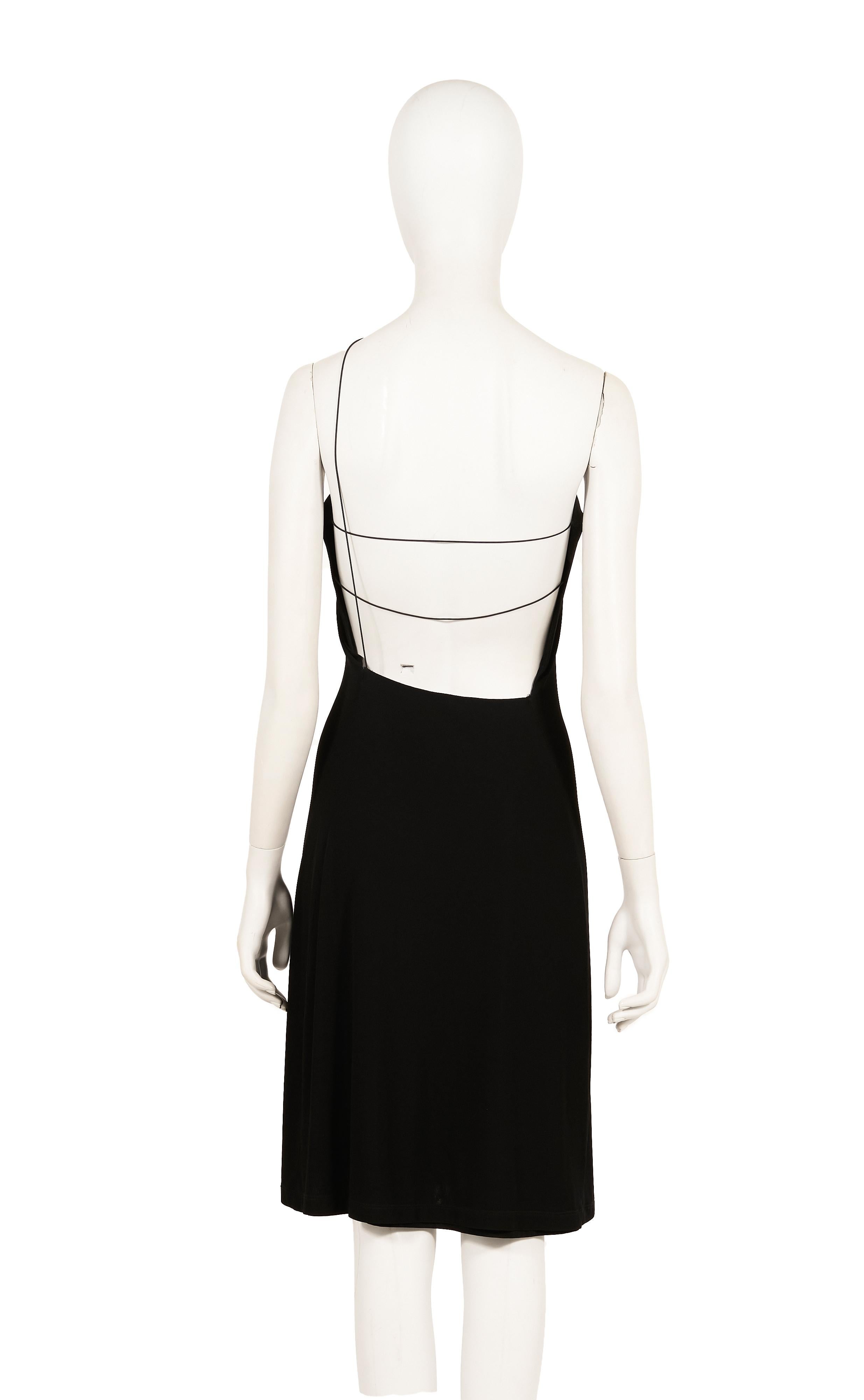 Calvin Klein F/W 1997 black minimal spaghetti straps tube dress In Excellent Condition In Rome, IT