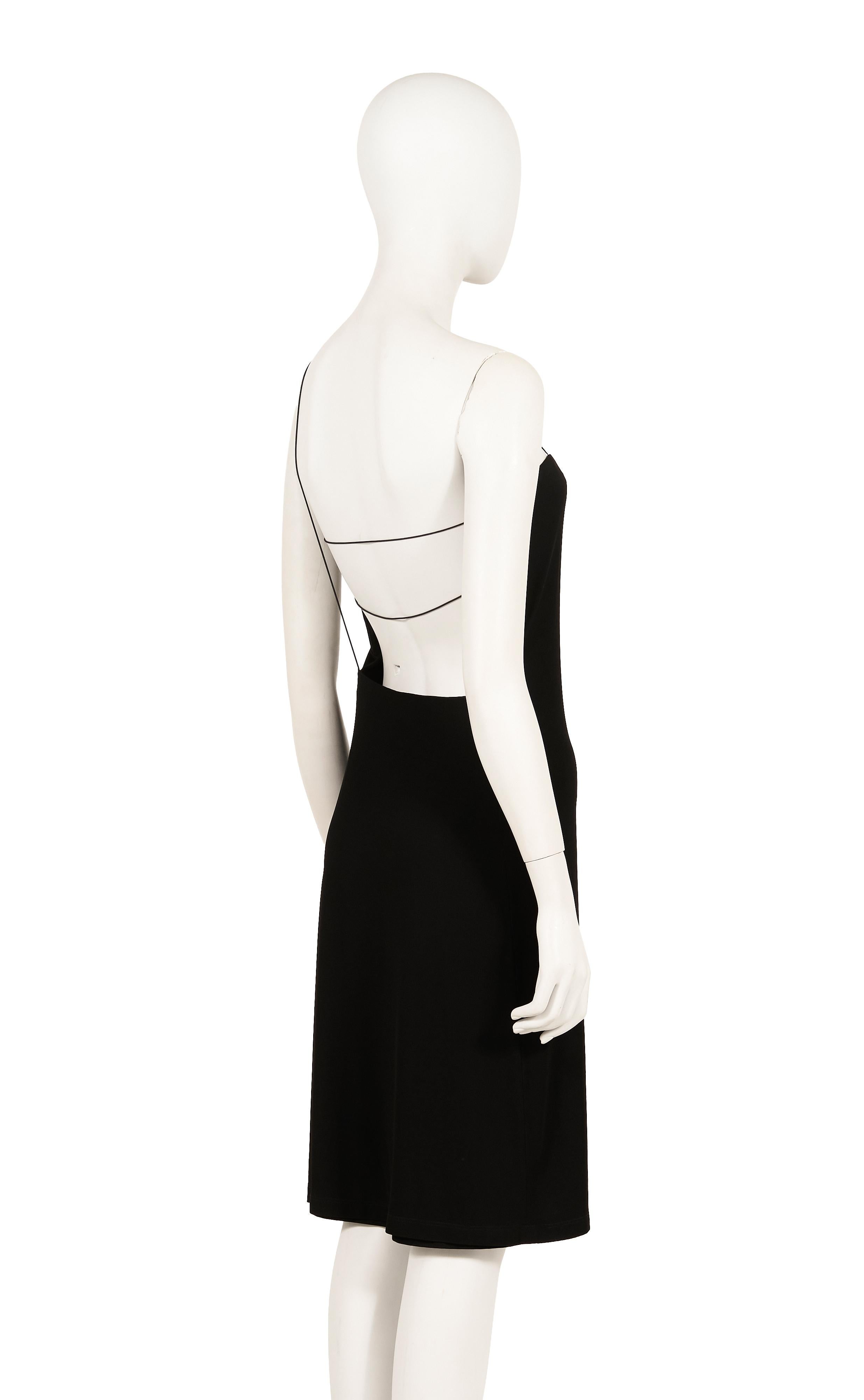 Women's Calvin Klein F/W 1997 black minimal spaghetti straps tube dress