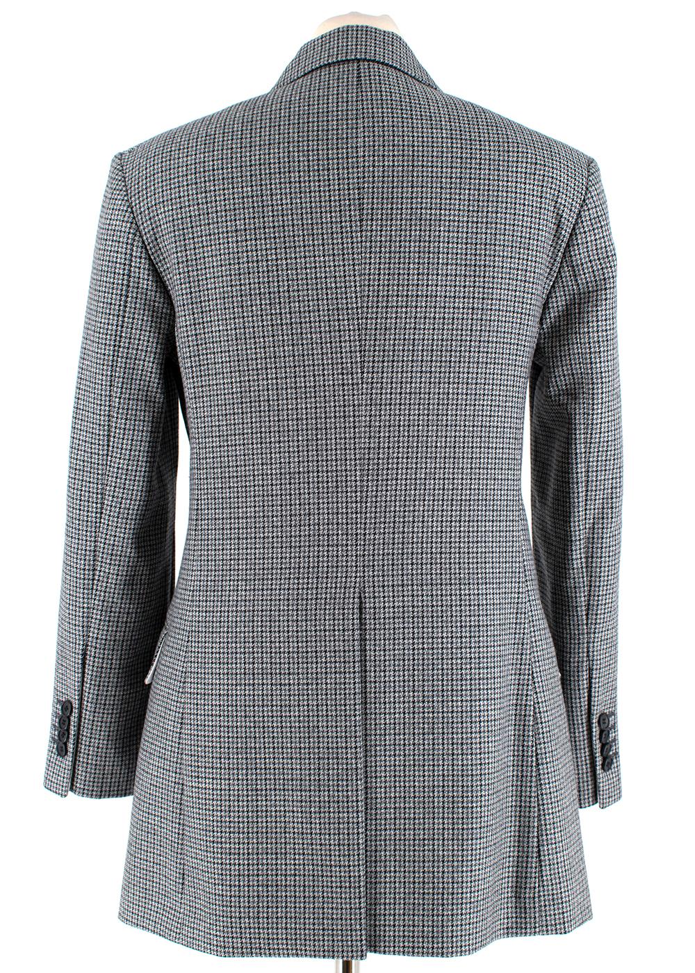 Calvin Klein Grey Checked Wool Blazer - Size US 0-2 In New Condition For Sale In London, GB