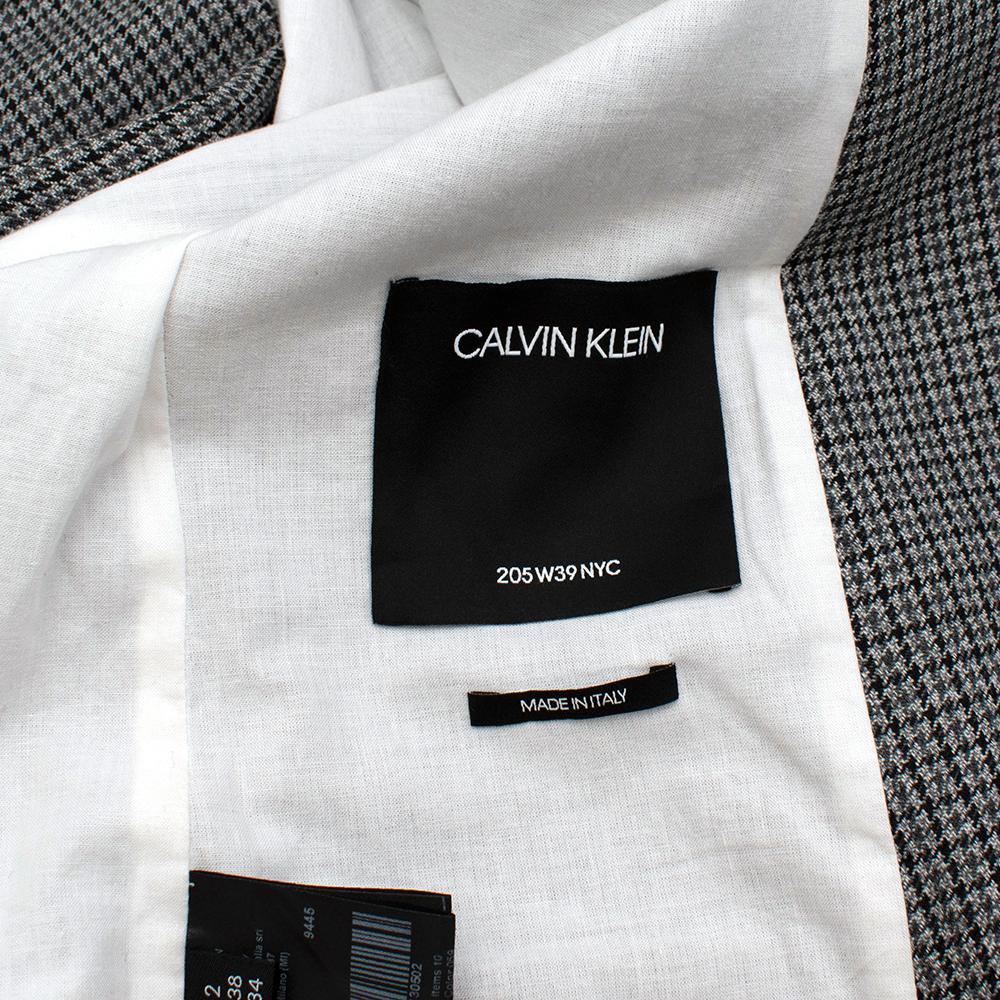 Calvin Klein Grey Checked Wool Blazer - Size US 0-2 For Sale 1