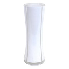 Calvin Klein Modern White Frosted Glass Vase