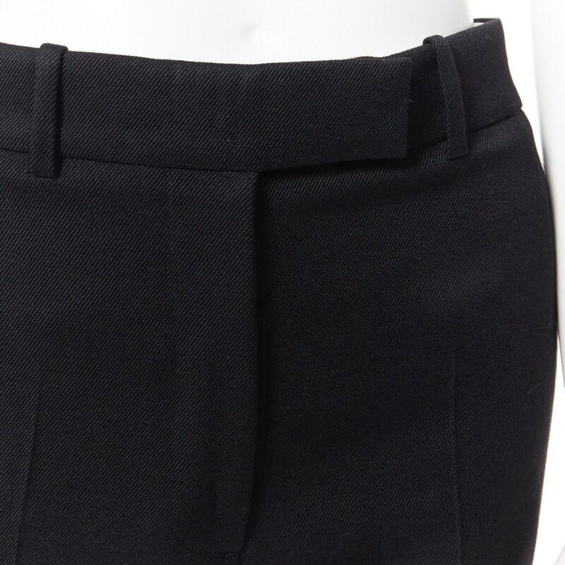 CALVIN KLEIN Raf Simons 2018 black white gold trim straight leg trousers US0 XXS For Sale 2