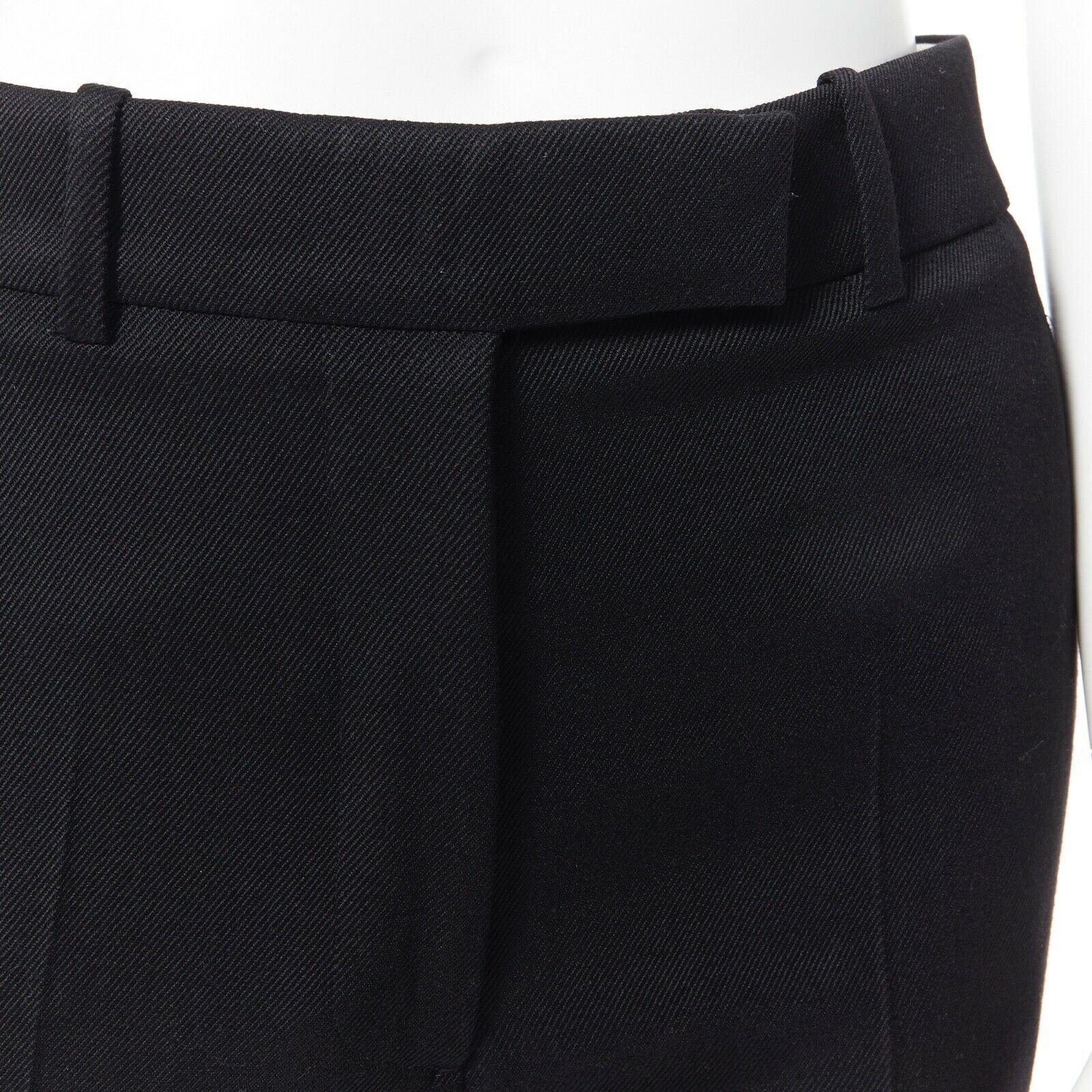 CALVIN KLEIN RAF SIMONS AW18 black white gold trim straight leg trousers US2 XS In Good Condition In Hong Kong, NT