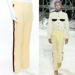 CALVIN KLEIN RAF SIMONS AW18 yellow navy red straight leg trousers US40 IT50
