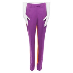 CALVIN KLEIN RAF SIMONS SS18 pantalon droit violet orange colour-block US2 XS