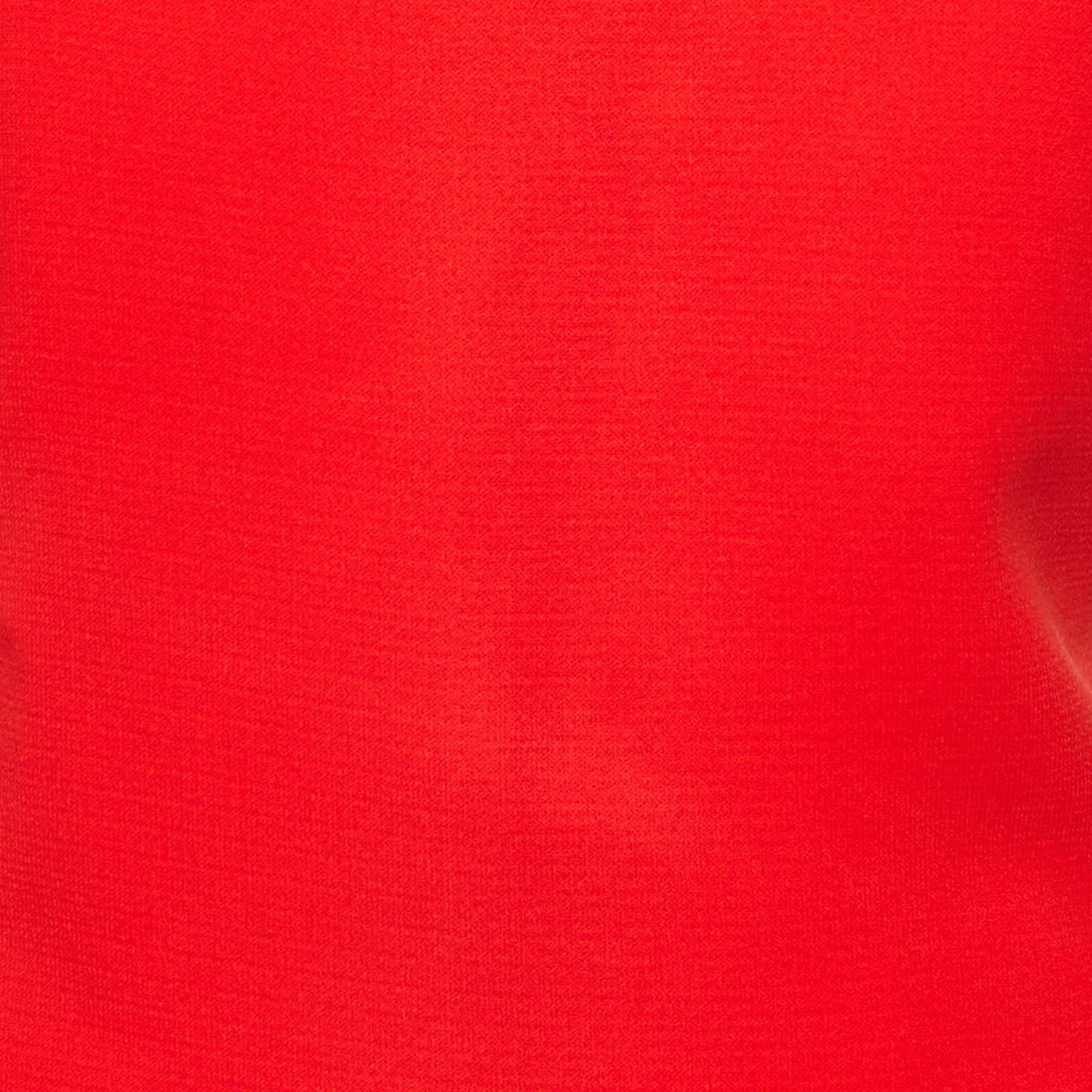 Calvin Klein Red Crepe One-Shoulder Short Dress XL In Good Condition For Sale In Dubai, Al Qouz 2