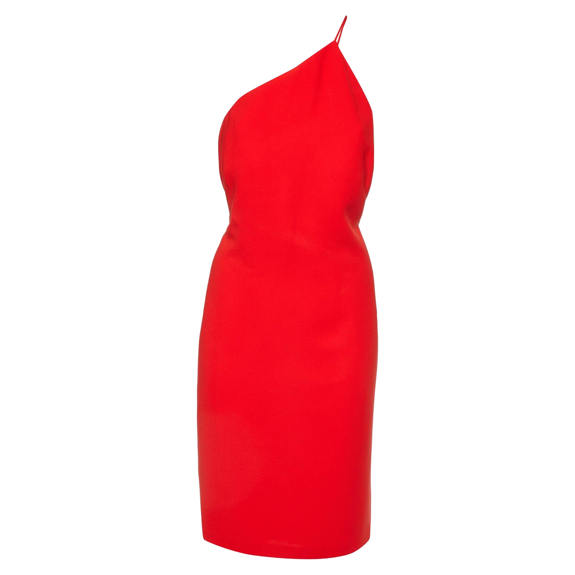 Calvin Klein Vestito corto monospalla in crepe rosso XL