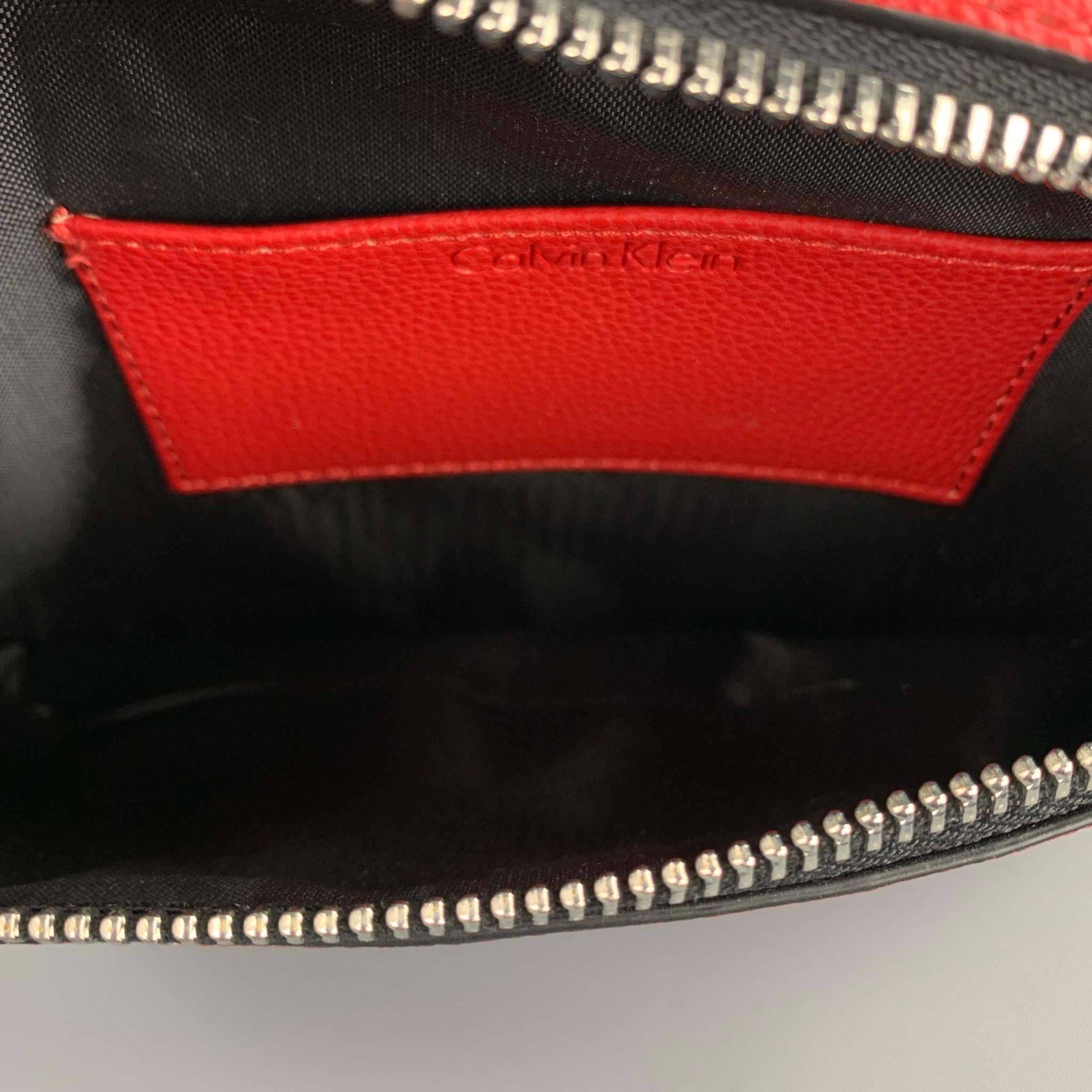 CALVIN KLEIN Red Pebble Grain Leather Fanny Pack 1