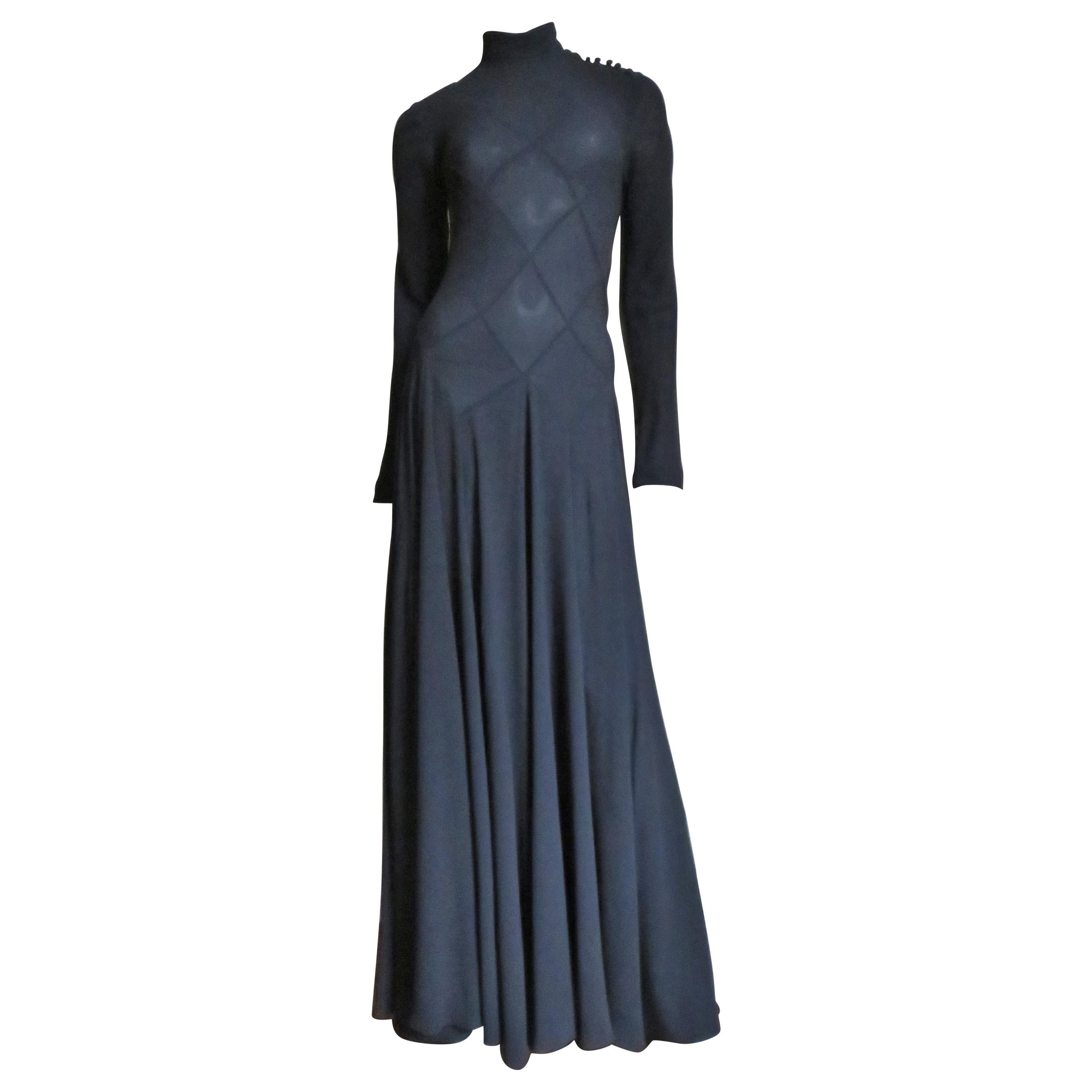 Calvin Klein Silk Maxi Dress with Intricate Seaming