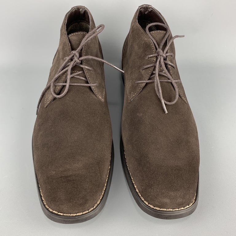CALVIN KLEIN Size 10.5 Brown Suede Rubber Sole Chukka Boots For Sale at  1stDibs | calvin klein chukka