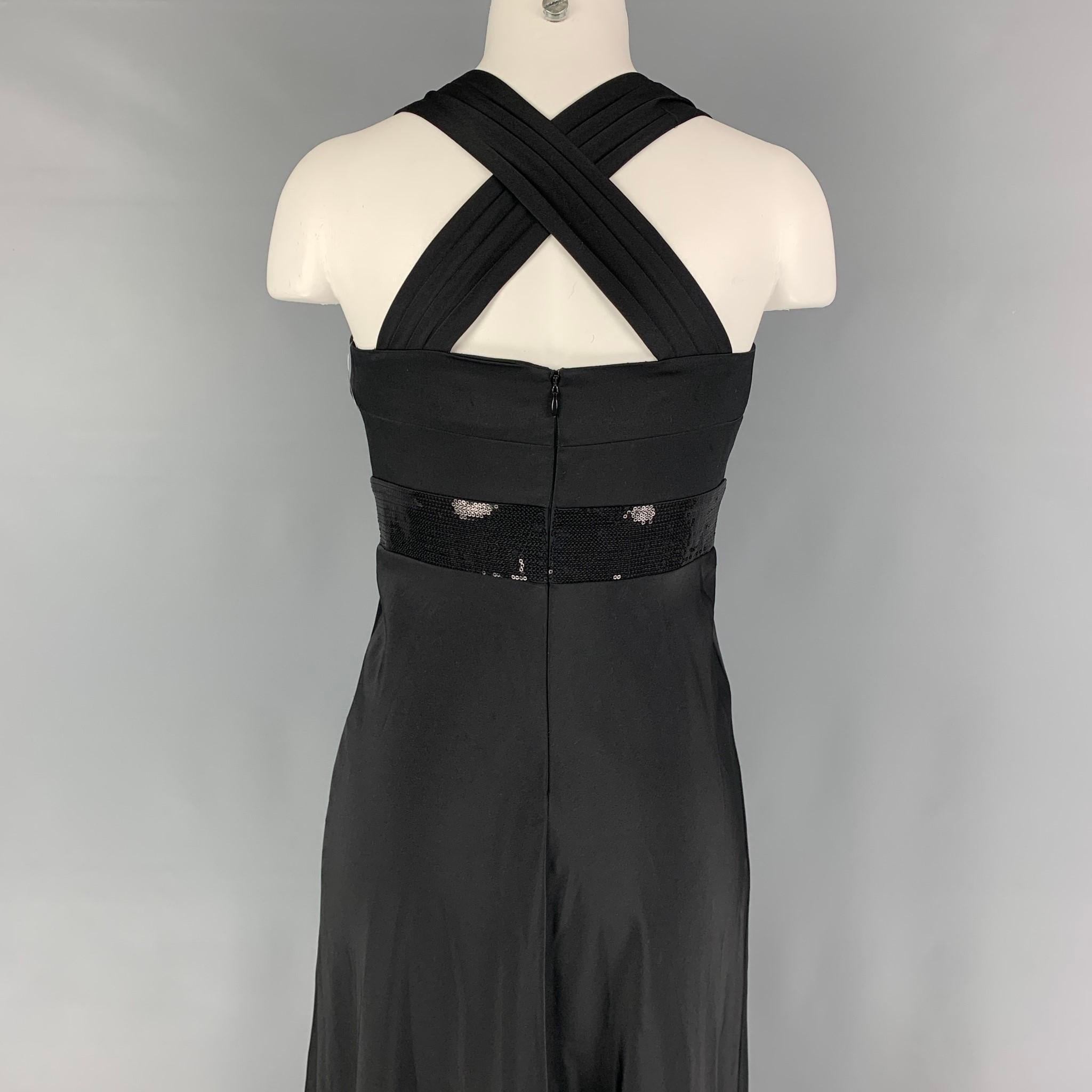 CALVIN KLEIN Size 2 Black Polyester Long Evening Gown 2