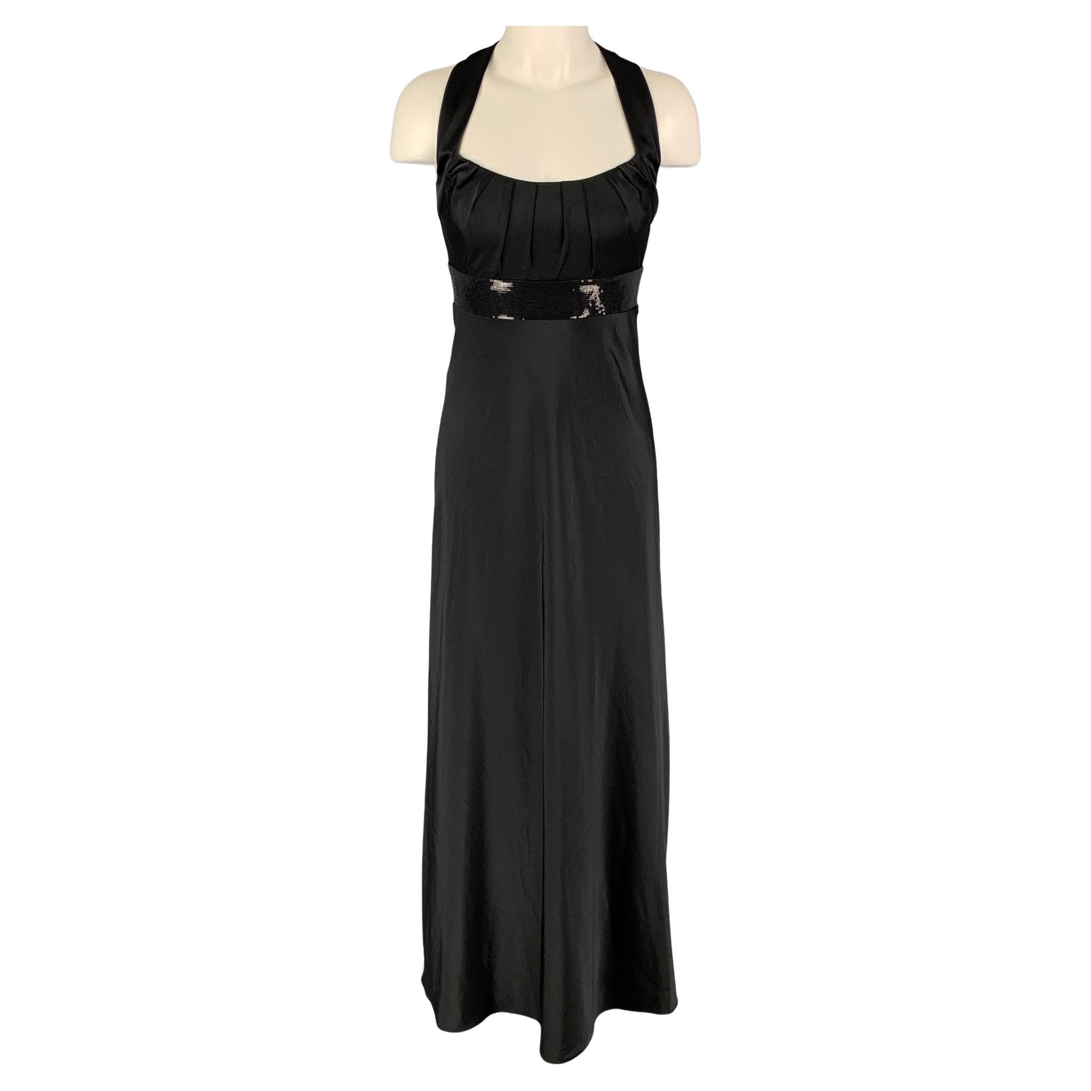 CALVIN KLEIN Size 2 Black Polyester Long Evening Gown