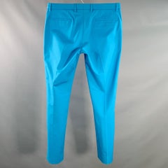 CALVIN KLEIN Größe 34 Blau Baumwollmischung Tapered Zip Fly Kleiderhose