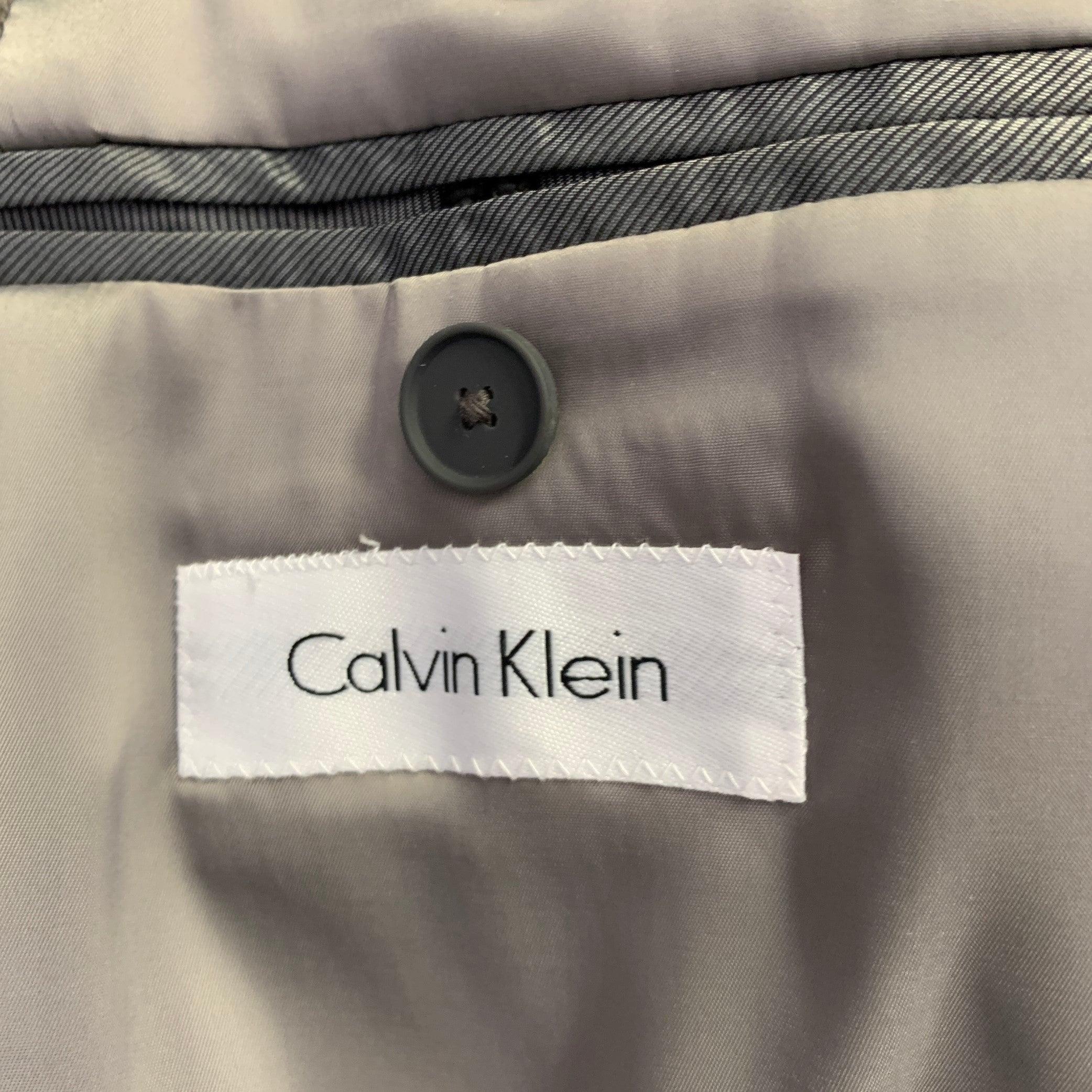 Calvin Klein Taglia 36 Cappotto in misto poliestere grigio erica in vendita 1