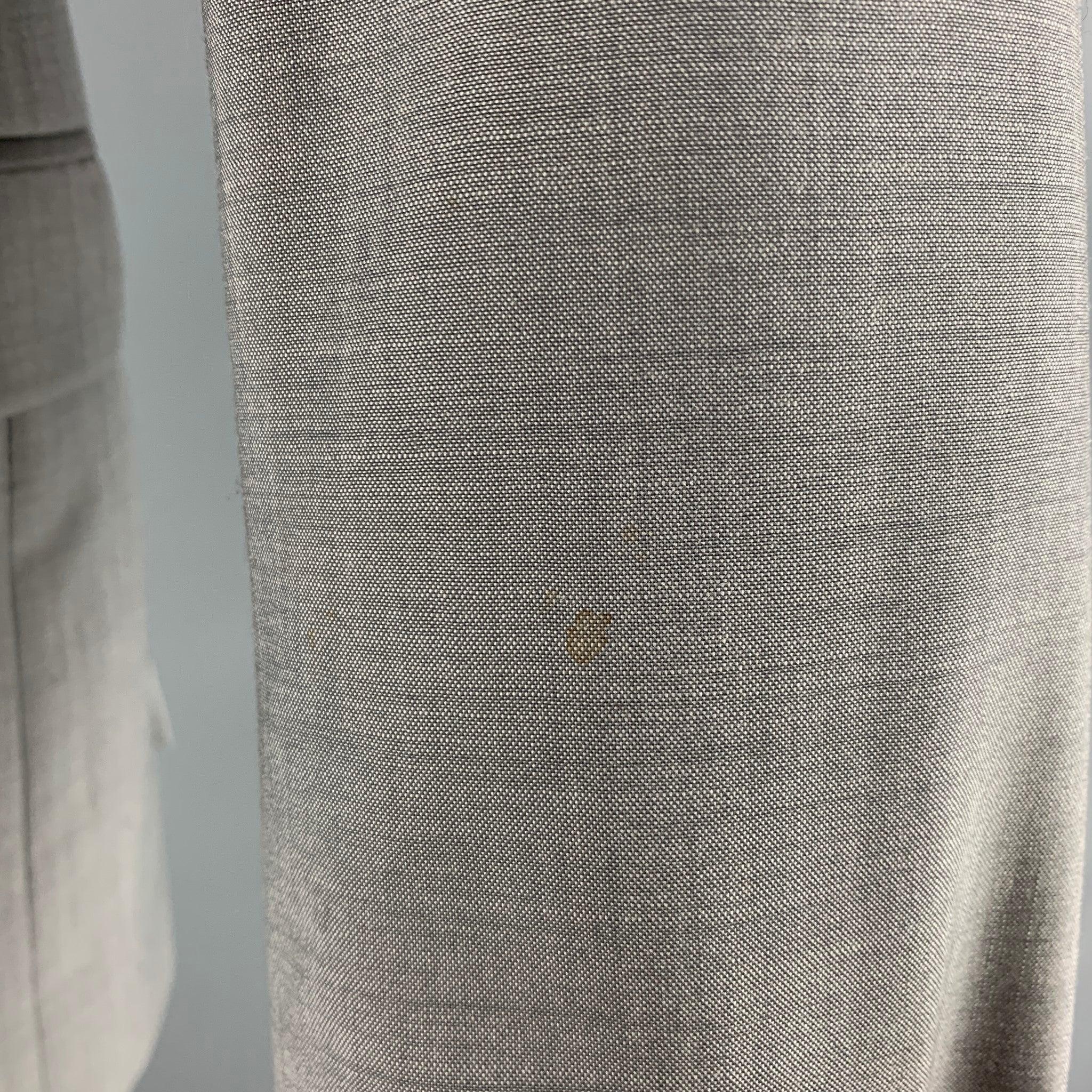 Men's CALVIN KLEIN Size 38 Grey Wool Notch Lapel Sport Coat For Sale