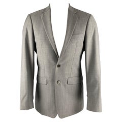 CALVIN KLEIN Talla 38 Abrigo de lana gris con solapa de muesca