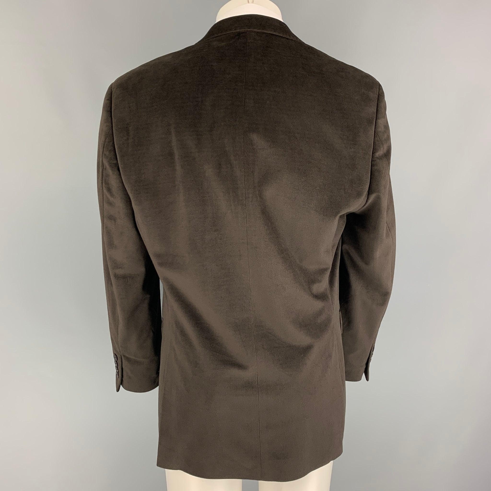 Men's CALVIN KLEIN Size 40 Brown Polyester Notch Lapel Sport Coat For Sale