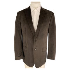 CALVIN KLEIN Size 40 Brown Polyester Notch Lapel Sport Coat