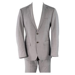 CALVIN KLEIN Size 40 Grey Wool Blend Single Breasted Notch Lapel Suit