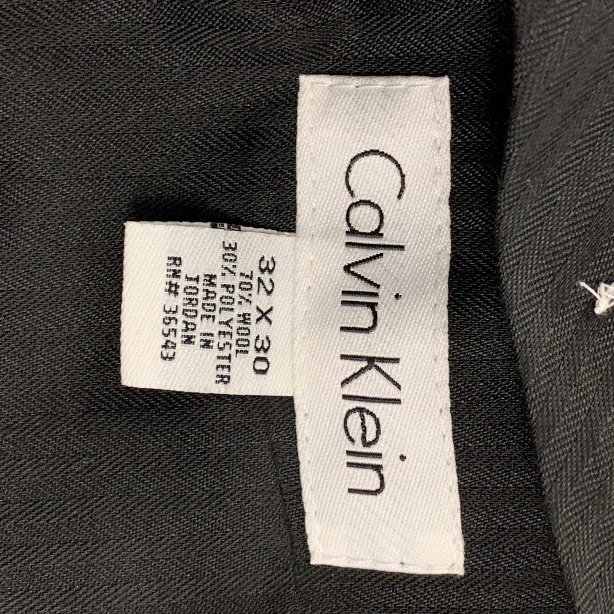 CALVIN KLEIN Size 42 Regular Grey Plaid Wool Blend Notch Lapel Suit 6