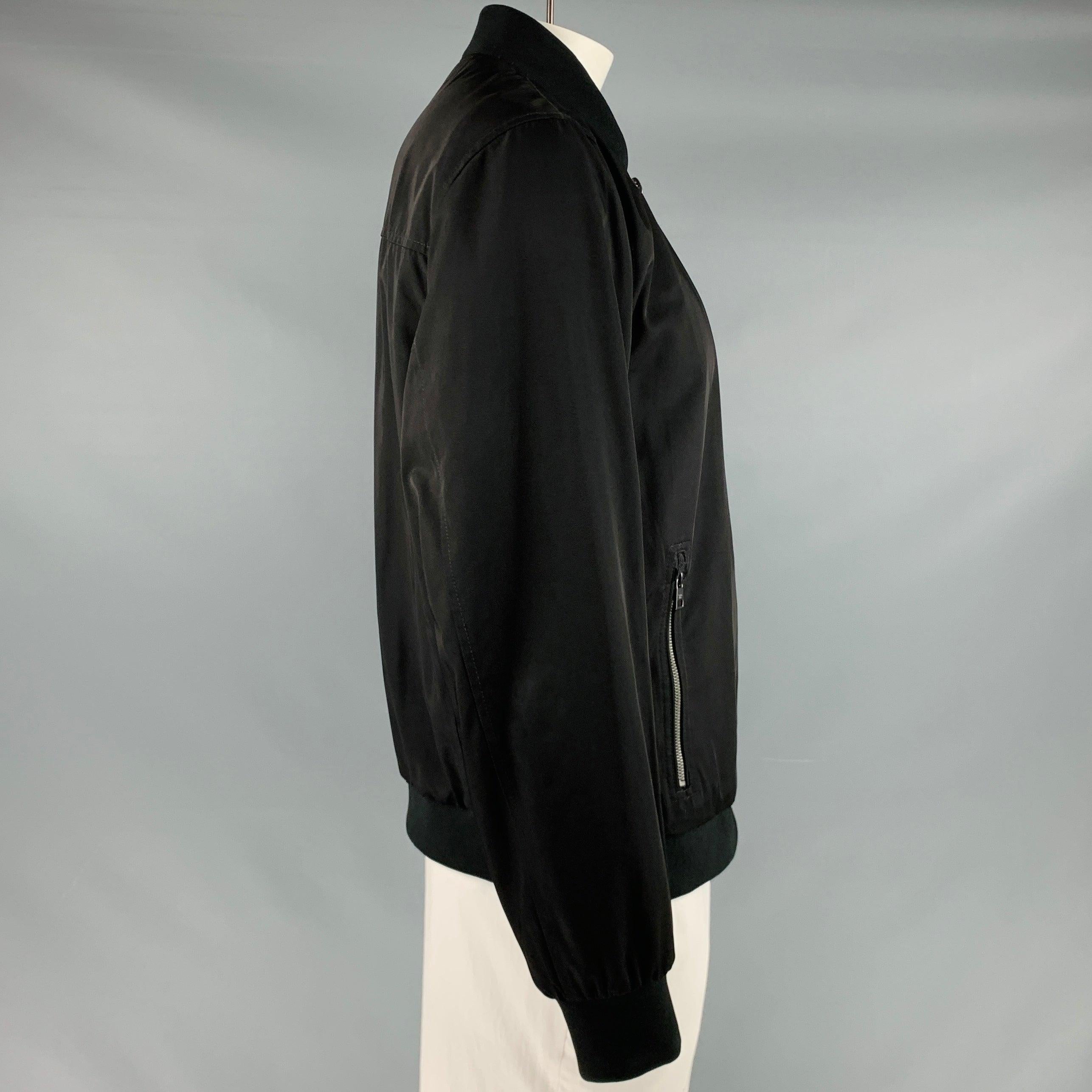 Men's CALVIN KLEIN Size L Black Polyester Zip Up Jacket For Sale