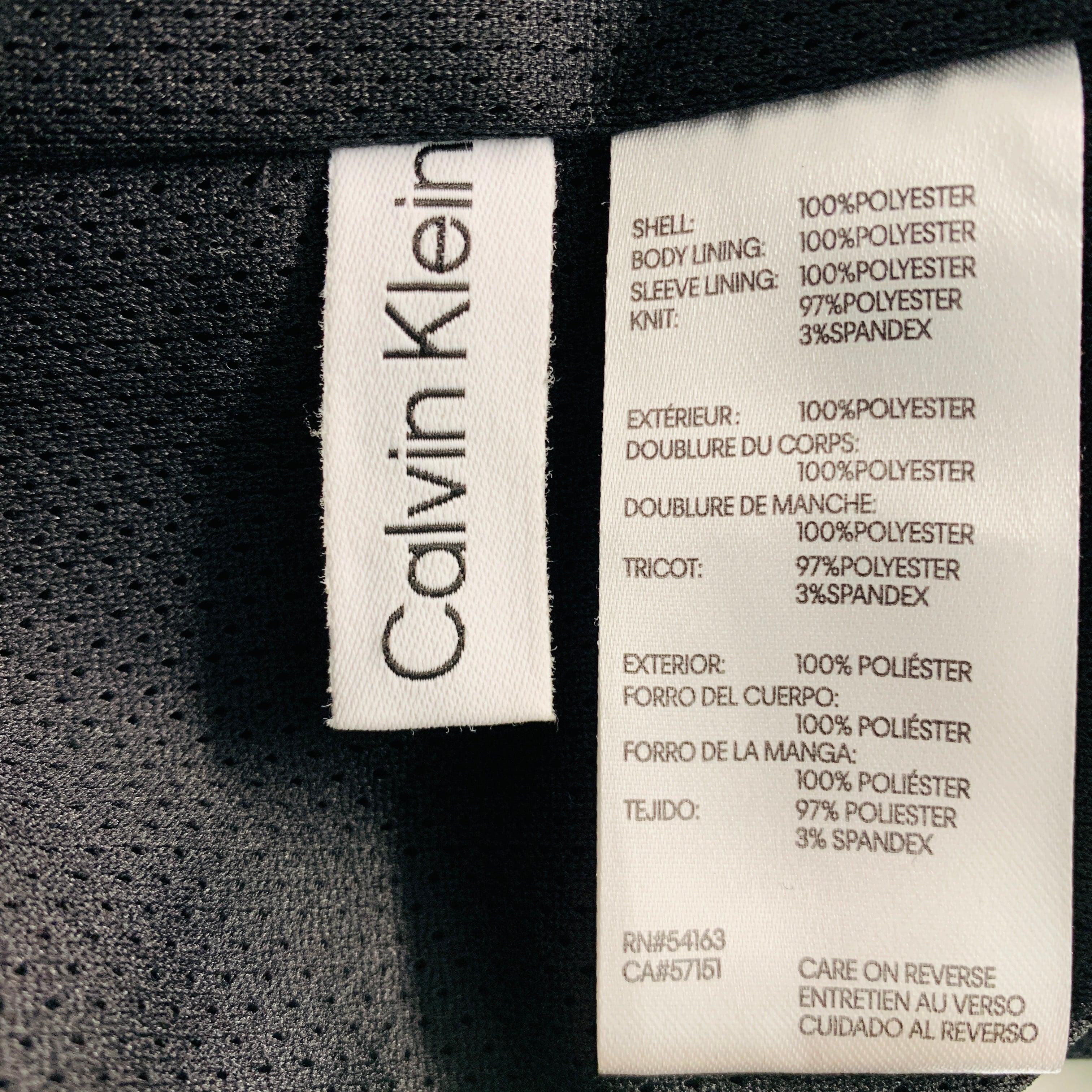 CALVIN KLEIN Size L Black Polyester Zip Up Jacket For Sale 5